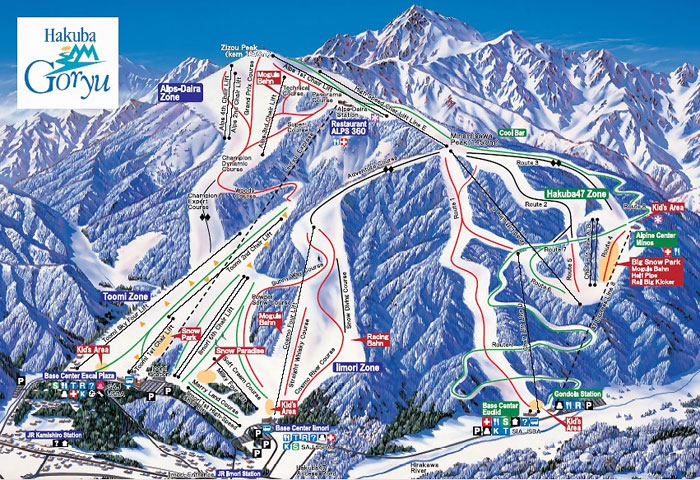 Hakuba Trail Map, Ski Map » Japan Ski Resorts » Deep Powder Tours
