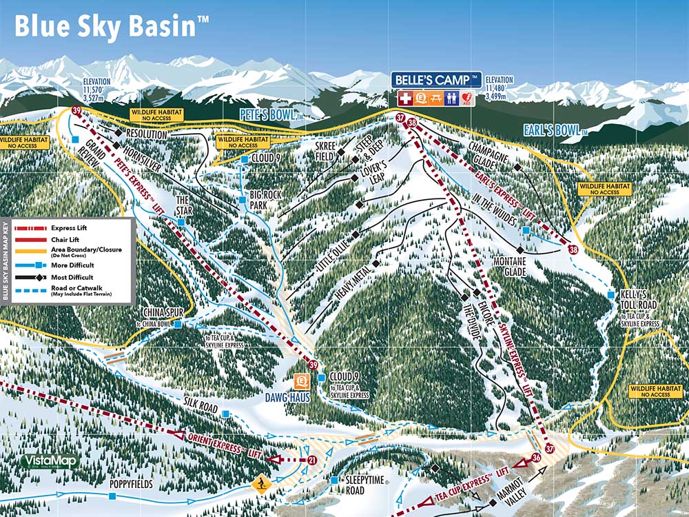 Vail Trail Map, Vail Resort Ski Map » Deep Powder Tours